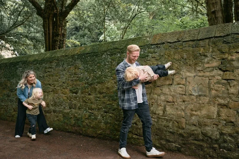 Family photos in Jesmond dene in Newcastle