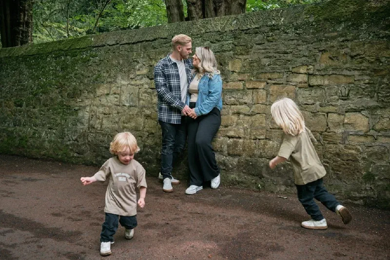 Family photos in Jesmond dene in Newcastle