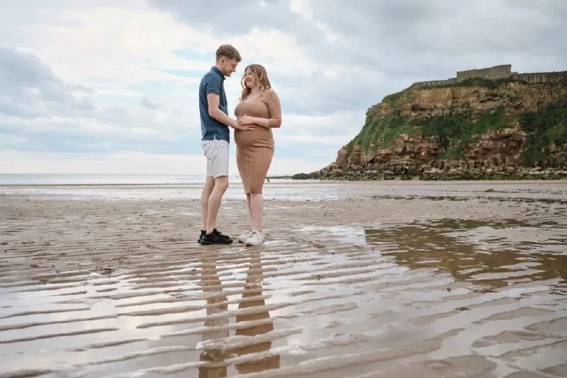 Maternity photoshoot in Tynemouth north east england